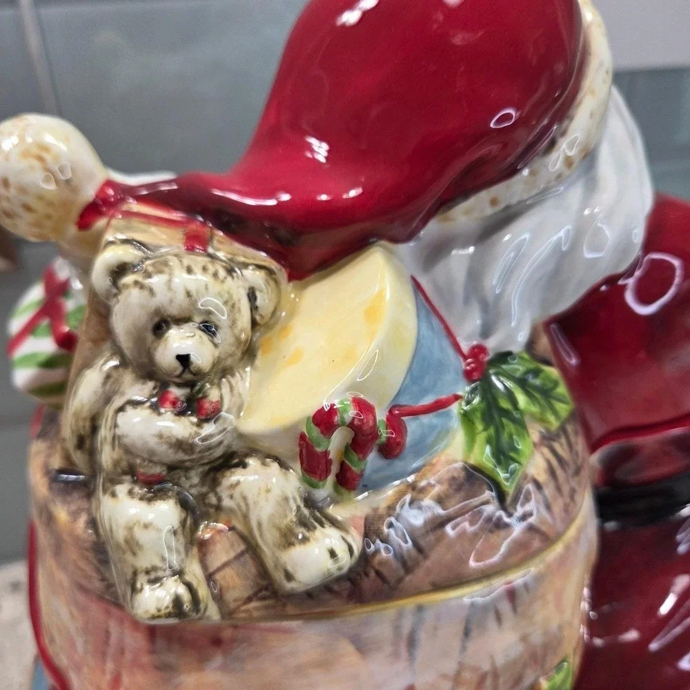 Certified International Enchanted Santa Cookie Jar Susan Winget Christmas Decor
